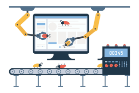 vectorial image of computer monitor as a concept of QA testing